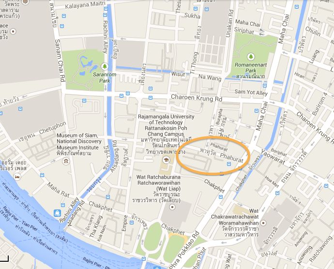6. Bangkok, quartiere di Phahurat, estratto piantina